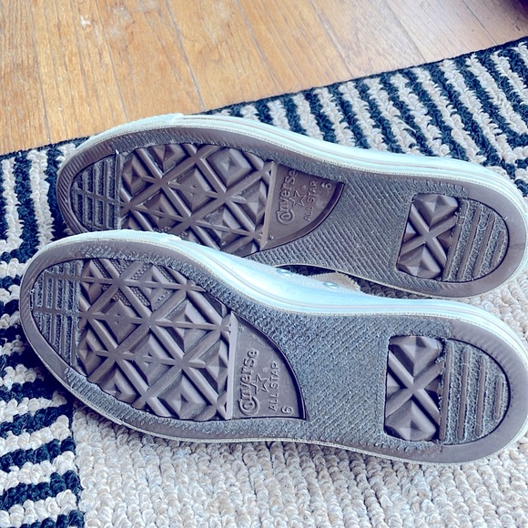 Rare Converse All Star Slip-On Laceless Sneakers - Blush Pink/Brown Stripes - Picture 5 of 5